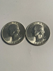 LOT OF TW0 90 % SILVER GEM/BRILLIANT 1946 (S)  AND (D) QUARET COINS - Picture 1 of 2