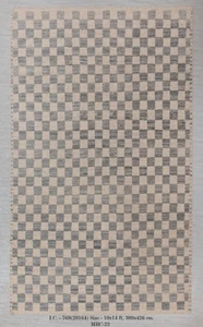 Distressed Grey Beige Checkered Pattern Bohemian Look Hand Knotted Soft Wool Rug - Picture 1 of 15