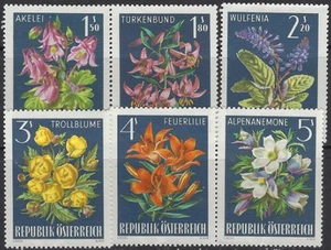 Austria 764-69 MNH 1966 Flowers (ak8103) - Picture 1 of 1