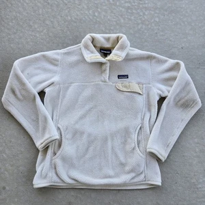 Suéter Pullover Patagonia Para Mujer Grande Re-Tool Snap-T Polar Blanco Crema Beige - Imagen 1 de 13