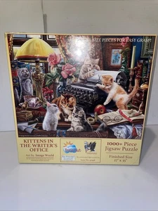 Rompecabezas SunsOut "Gatitos en la oficina del escritor" 1000 piezas NUEVO; SELLADO - Imagen 1 de 3