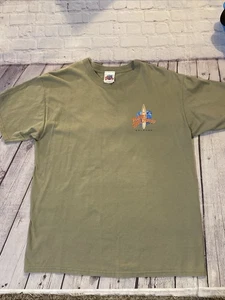 Planet Hollywood Orlando Vintage T Shirt 1998 Large 100% Cotton Green Surfboard - Picture 1 of 17