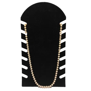 Marvella Champagne 30" Simulated Faux Pearl Signed Knotted Necklace Vintage 50's - Picture 1 of 8