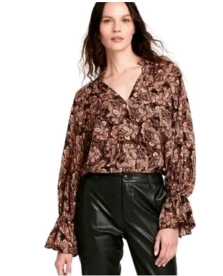 Nili Lotan Multi Color Floral Paisley Blouse Target Collab Boho Casual Size 3X - Image 1 of 4