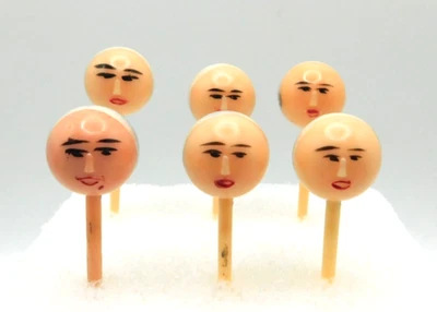 Selecciones de cupcakes faciales antropomórficas de colección ~ Selecciones faciales MCM ~ 6 piezas ~ RARO Foto 1 de 2