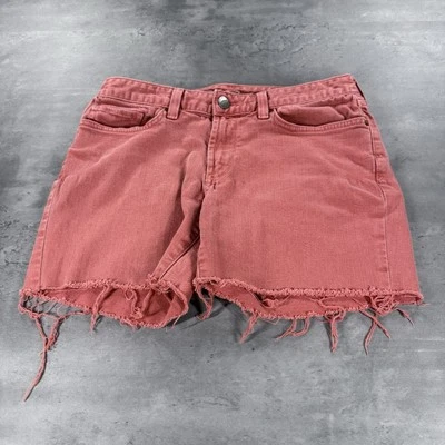 Pantalones Cortos de Jean Eddie Bauer Mujer 6 30 tiro Medio Rojo Ladrillo Corte Modesto Papá Thrash Foto 1 de 4