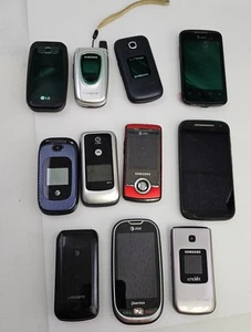 LOT OF 11 Good Condition Cell Phones Multiple Brands At&T Verizon Cricket - Picture 1 of 17