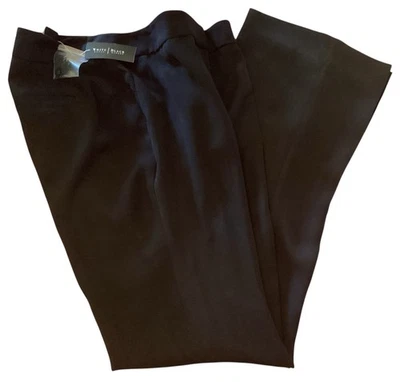 NWT White House Black Market  Black Flare Leg Pants Size 6R Flat Front - Image 1 of 4