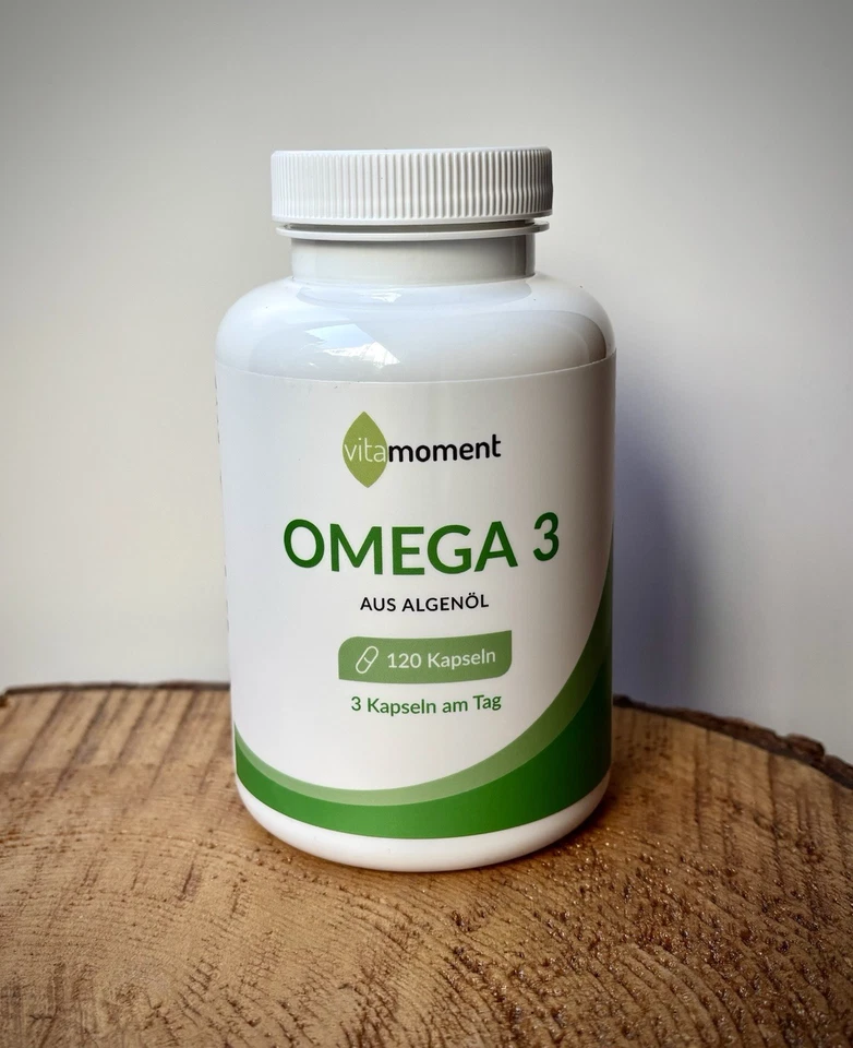 Vitamoment Omega 3 VEGAN Algenöl 120 Kapseln hochdosiert EPA 375mg DHA 750mg