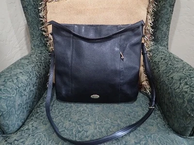 Coach Isabella Pebbled Leather Shoulder Bag Hobo Tote Saddle Black Medium - Image 1 of 4