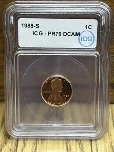 1988-S Proof Lincoln Cent ICG PR70 DCAM. - Picture 1 of 2