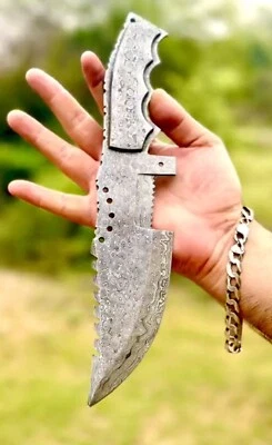 Cuchillo rastreador de hoja fija Full Tang Damasco caza camping aire libre táctico Foto 1 de 3