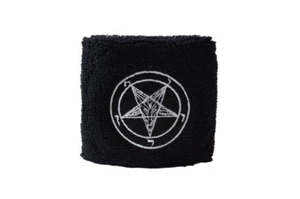 Schweißband Fahne Flagge Baphomet Church of Satan 7x8cm Armband für Sport - Picture 1 of 1