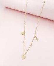 Infinity & Four Leaf Clover & Heart Necklace In Gold Stainless Steel Celebrytka 
