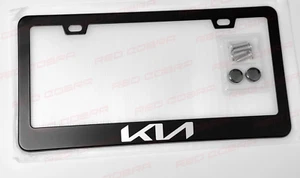 Kia Sport Premium Black Metal License Plate Frame Tag W/ Screws - Picture 1 of 1