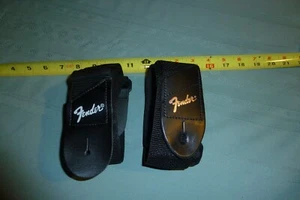 2 Vintage Fender Black Guitar Straps - Item VP - Picture 1 of 9