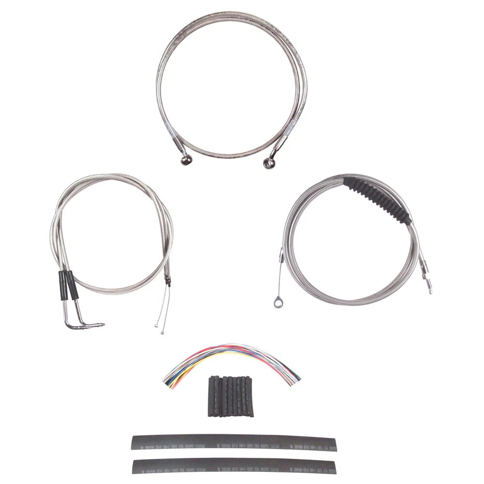 Комплект тросов и тормозных магистралей из нержавеющей стали +2 дюйма 1990-1995 Harley-Davidson Sportster - Изображение 1 из 1