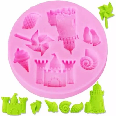 Silicone Windmill Castle Ice Cream Conch Feet Chocolate Fondant Mould Clay Resin - Image 1 of 3