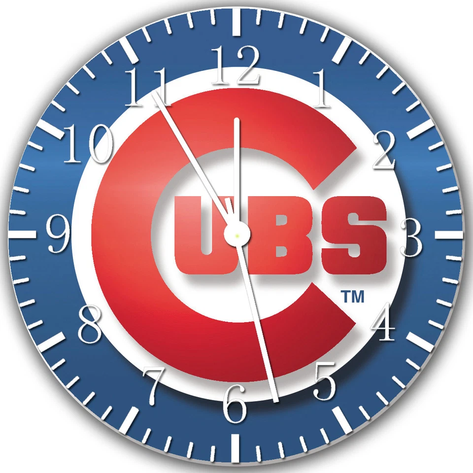   Reloj de pared Chicago Cubs sin marco sin bordes bonito para regalos o decoración X04 Foto 1 de 1