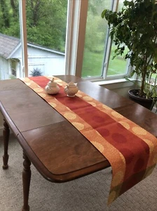 Unbranded Fall Colored Reversible Cotton Blend Table Runner 14x74 - Picture 1 of 4