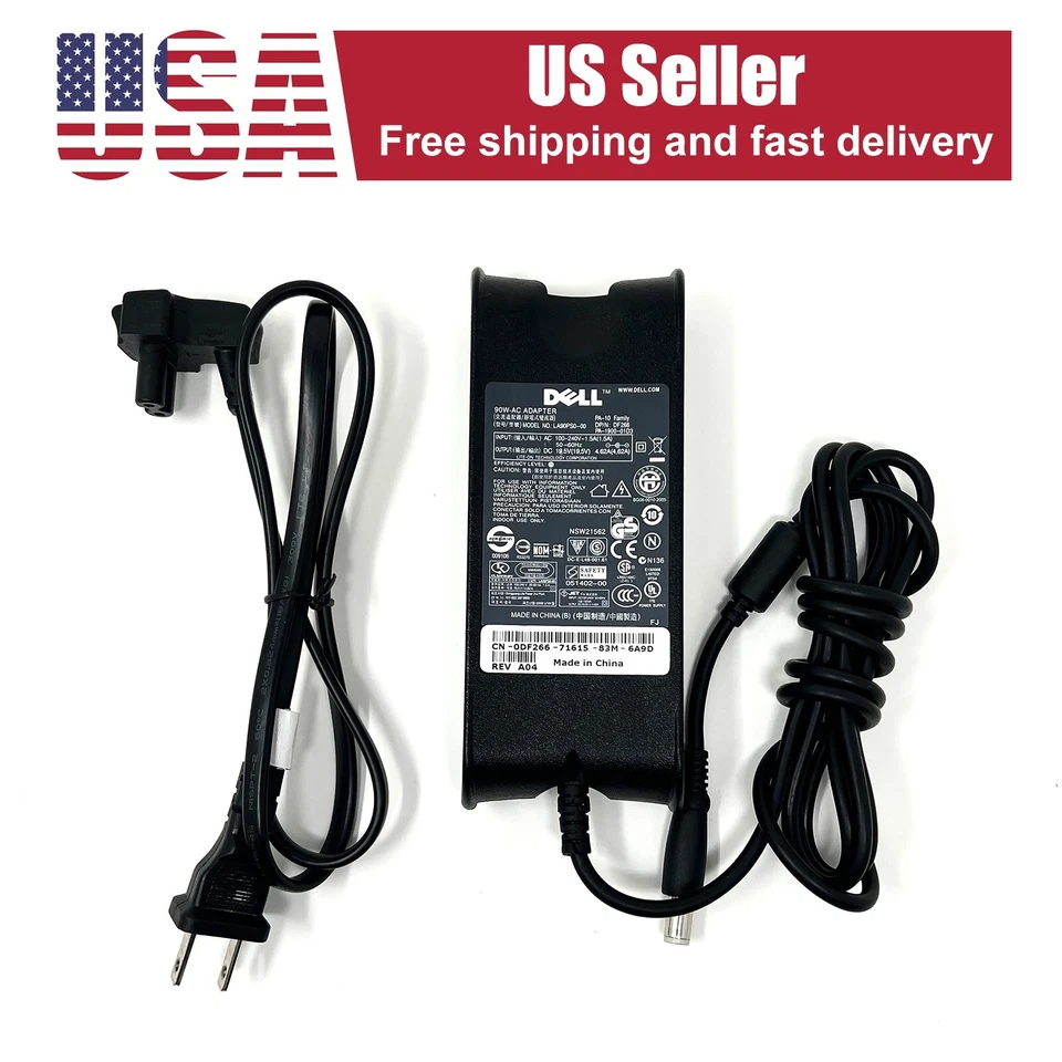 Adaptador CA Dell 90W 19.5V 4.62A (LA90PS0-00) para Latitude/Vostro - Imagem 1 de 4