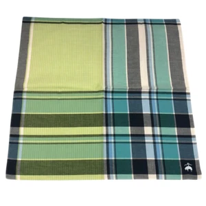 Handkerchief Scarf Bandana Check pattern Blue Green Men's Pocket Square 19" - Picture 1 of 12