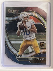 Justin Herbert 2020 Panini Select Field Level Die Cut Tri Color Prizm Rookie 344