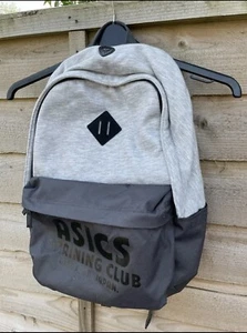 Asics Racing Club Kobe Japan Black Grey Rucksack VGC Rare ASICS Backpack - Picture 1 of 7