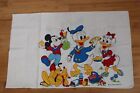Vtg Walt Disney Productions Mickey Minnie Donald Duck Pluto Picnic Pillowcase