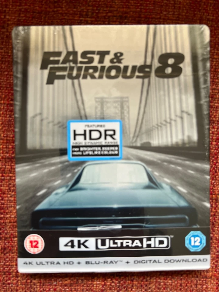 FAST & FURIOUS 8 (STEELBOOK) [4K UHD + BLURAY] NEW & SEALED - Image 1 of 1