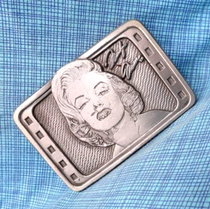 Marilyn Monroe Belt Buckle Sweet Angle Of Sex Norma Jeane Vtg 90s #LE ALF.SHY541 - Picture 1 of 9