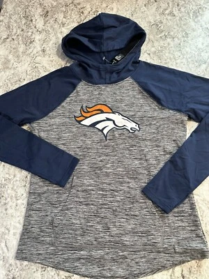 Women’s NWT G-III Denver Broncos Fleece Lined Hoodie Medium Grey Navy Sweatshirt - Image 1 of 4
