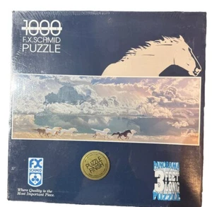1994 F.X. Schmid galloping puzzle 1000 pc 3-foot-long panorama puzzle sealed box - Picture 1 of 4
