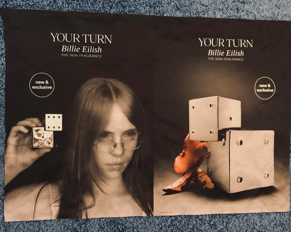 Billie Eilish New Perfume Your Turn Fabric Wall Poster Tapestry Ulta Promo 2025 Foto 1 de 4