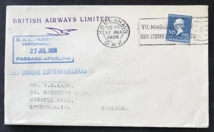 schöner Luftpostbrief Dänemark - Kopenhagen 1936 mit Britisch Airways n. England - Bild 1 von 2