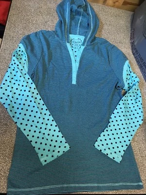 Camisa a Rayas con Capucha Rosa Azul Niñas Talla 18.5 18 1/2 Plus Nueva con Etiquetas Arizona  Foto 1 de 4