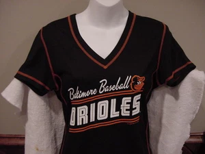 GORGEOUS Baltimore Orioles Women's Sz Md Black Majestic TX3 Cool Shirt, NEW&NICE - Picture 1 of 2