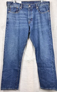 H&M Denim Straight Coupe Droite Button Fly Blue Jeans Men’s 42x34 Cotton NEW - Picture 1 of 8