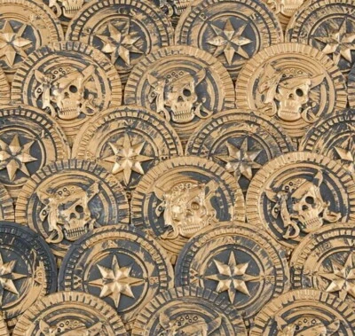 1000 monedas de juguete de plástico pirata de oro para jugar fiestas de cumpleaños favores piñata moneda de dinero Foto 1 de 2