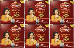 6 x Wagh Bakri Tea - Natural Masala Chai Bags - 100 Tea Bags 200g each pack - Picture 1 of 1