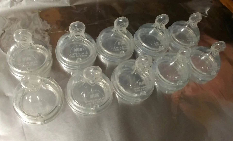 Lot 5 Pack New NUK Anti-Colic Clear Silicone Slow/Medium Flow Nipples - Image 1 of 4