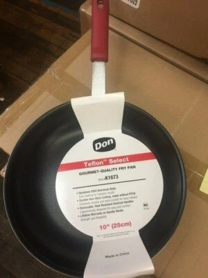 NEW, DON 10 INCH FRY PAN ,GOURMET SELECT TEFLON NON STICK COATING ALUMINUM BODY