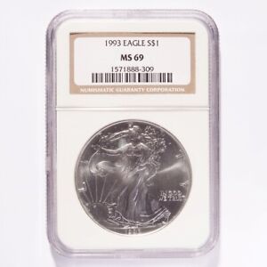 1993 Silver American Eagle Dollar NGC MS69