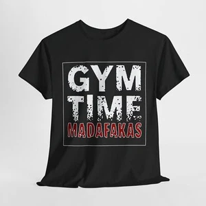 Gym Time Unisex Heavy Cotton Tee, Fitness Shirt, Workout Humor, Gift for Gym - Picture 1 of 57