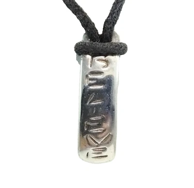 Robert Lee Morris Plata Esterlina Cree Barra Curvada Colgante Cordón Collar FZZ Foto 1 de 4