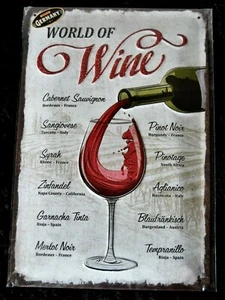 Nostalgic Art  Blechschild WORLD OF WINE , Neu   - Picture 1 of 1
