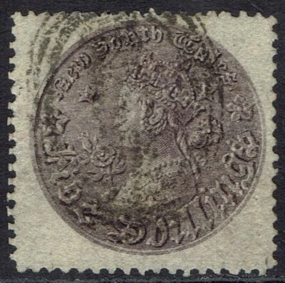 NUEVA MONEDA QV SUR GALES 1861 5/- VIOLETA OPACA PERF 13 USADA Foto 1 de 2