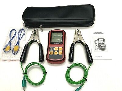 HVAC Plumbers Temperature Differential Kit (2 Clamp Probes Thermometer & Case) • 59.95£