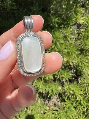 David Yurman Albion Pendant Sterling Silver 925 Mother of Pearl & Diamonds - Image 1 of 4