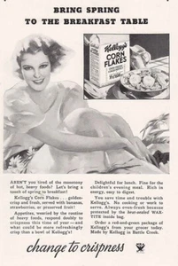 1934 Kelloggs Corn Flakes: Bring Spring to the Breakfast Vintage Print Ad - Picture 1 of 1
